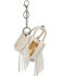Image #1 - Wrangler Cowhide Mini Fringe Tote Keychain, Beige, hi-res