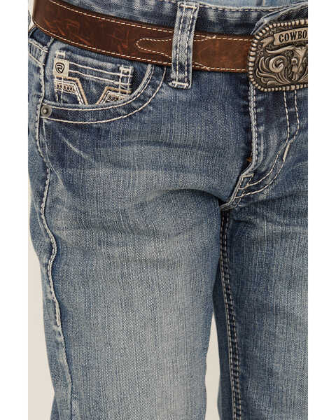Image #2 - Panhandle Boys' Light Wash Vintage Bootcut Denim Jeans, Light Wash, hi-res
