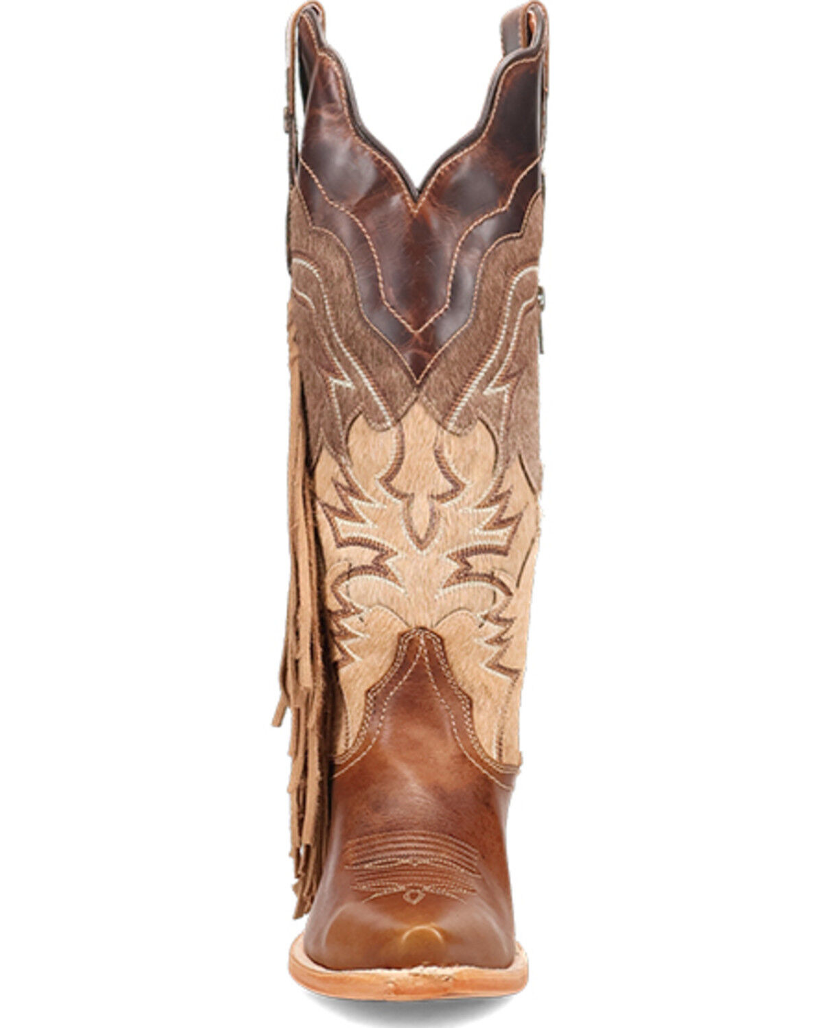 Image #4 - Dan Post Women's Dayla Fringe Tall Western Boots - Snip Toe, Tan, hi-res