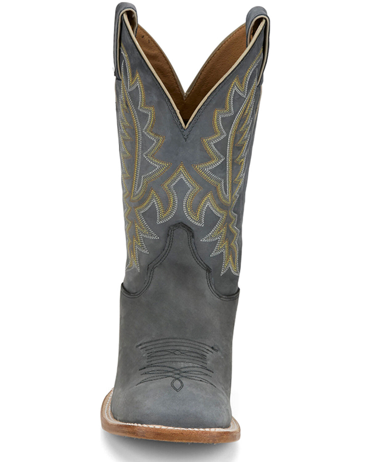 Image #4 - Justin Men's Rancho Western Boots - Broad Square Toe, Grey, hi-res
