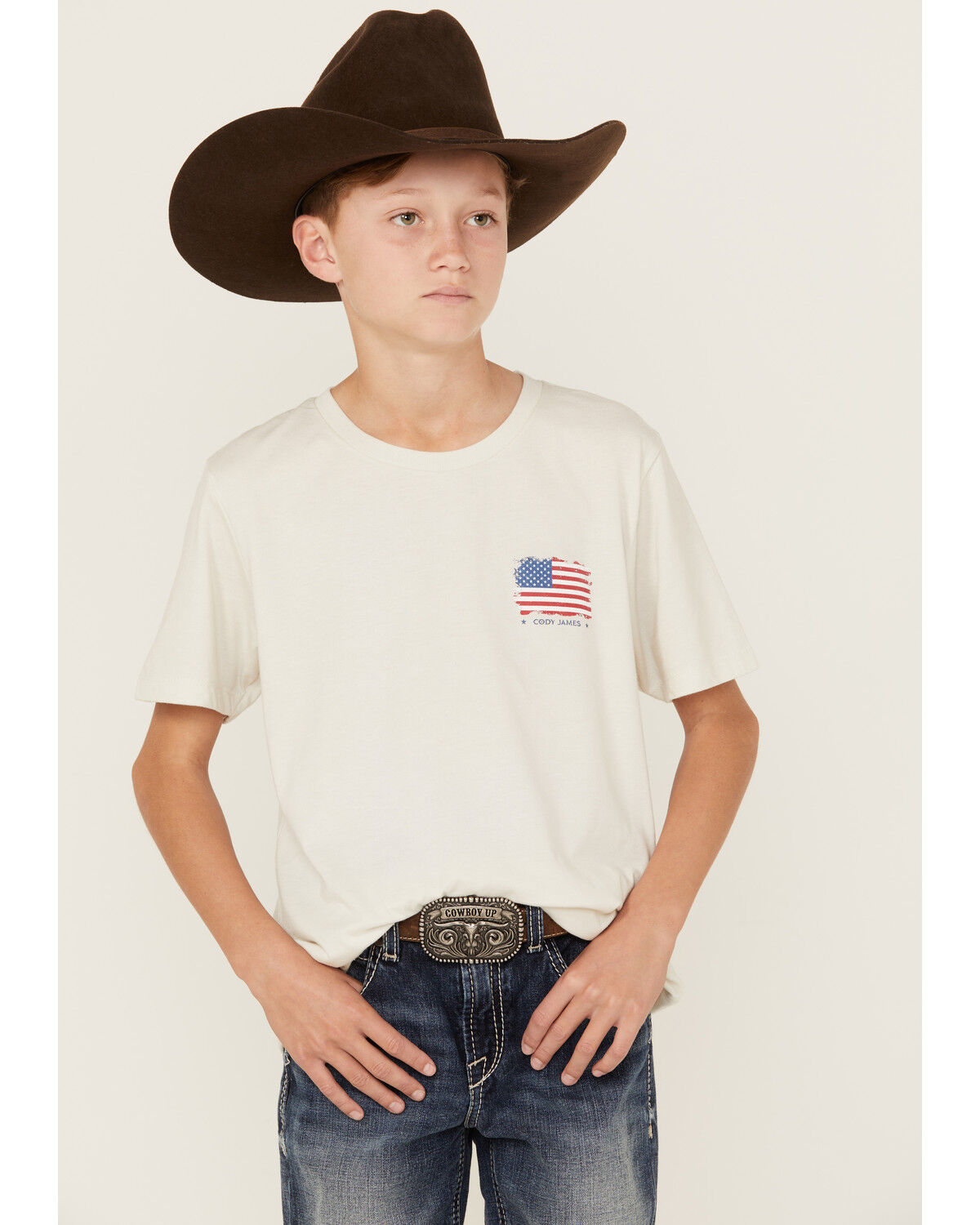 Image #2 - Cody James Boys' Justice For All Short Sleeve Graphic T-Shirt, Silver, hi-res