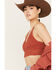 Image #2 - Fornia Women's Floral Jacquard Print Sleeveless Brami, Rust Copper, hi-res