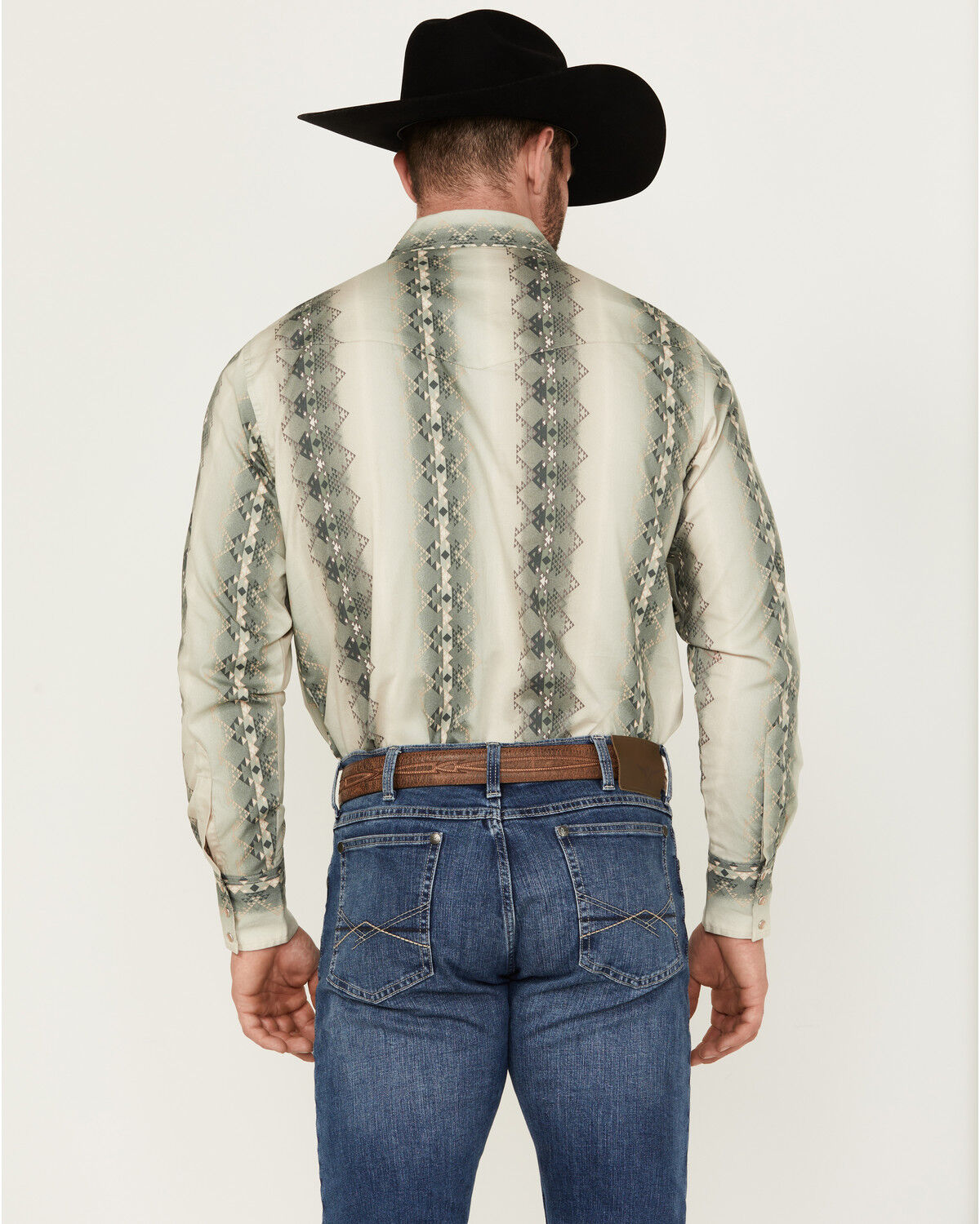 Image #4 - Wrangler Men's Checotah Long Sleeve Pearl Snap Western Shirt - Big, Tan, hi-res