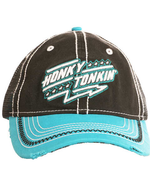 Rock & Roll Cowboy Men's Honky Tonkin Baseball Cap , Black, hi-res