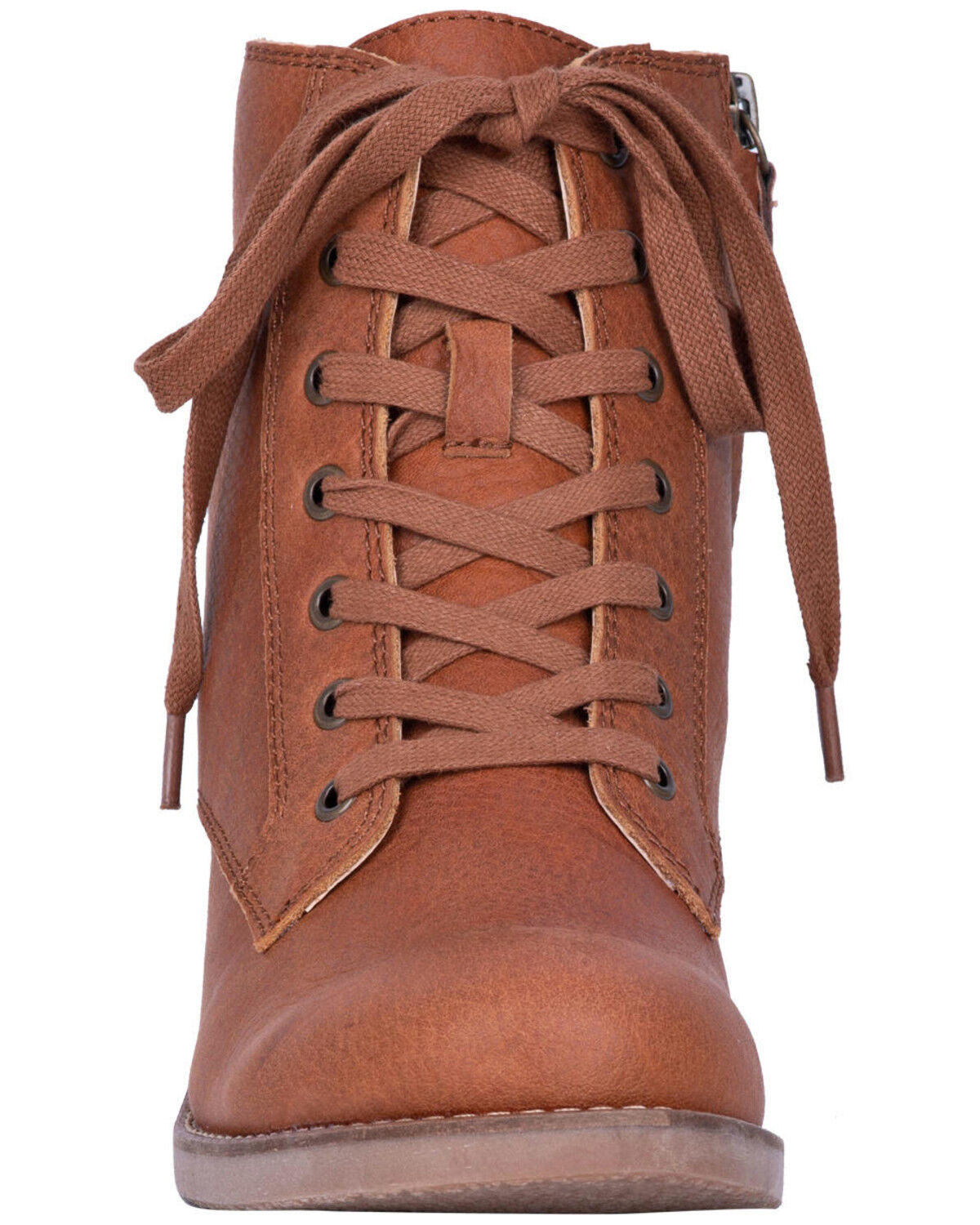 cognac lace up boots