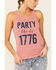Cut & Paste Women's Party Like It's 1776 Graphic Tank Top, Red, hi-res