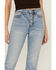 Cleo + Wolf Women's Exposed Button Fly Slim Straight Denim Jeans, Medium Wash, hi-res