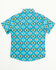 Image #3 - Rodeo Clothing Little Boys' Southwestern Print Short Sleeve Snap Western Shirt, Turquoise, hi-res