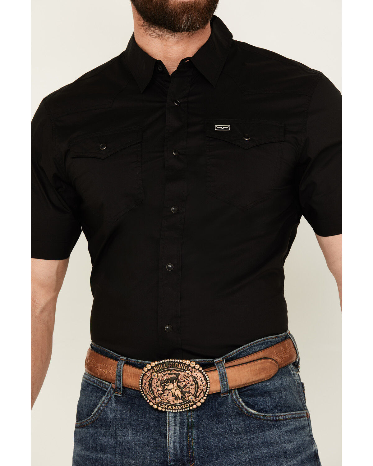 Image #3 - Kimes Ranch Men's Rio Short Sleeve Pearl Snap Performance Shirt, Black, hi-res