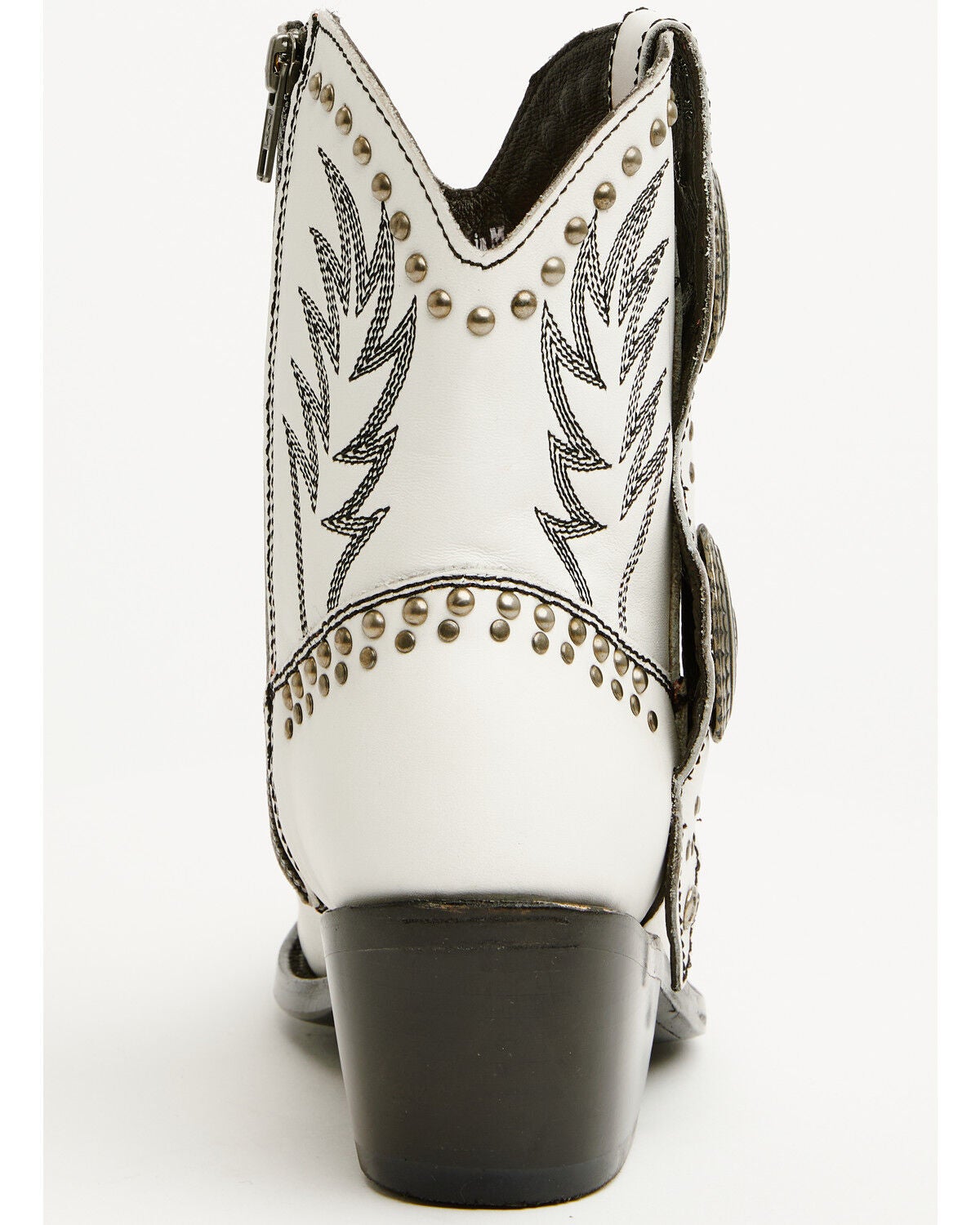 Image #5 - Liberty Black Women's Shirley Concho Western Booties - Snip Toe, White, hi-res