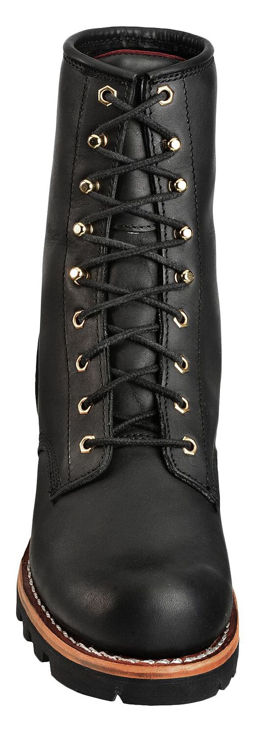 Image #4 - Chippewa Men's 8" Logger Boots - Steel Toe, Black, hi-res