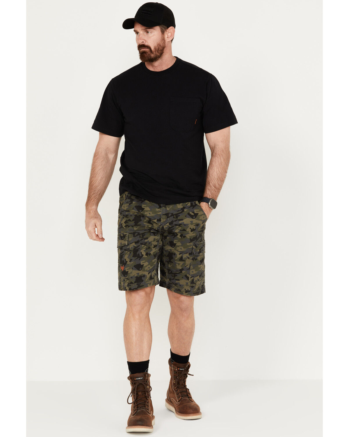 Image #1 - Hawx Men's Stretch Cargo Work Shorts, Camouflage, hi-res