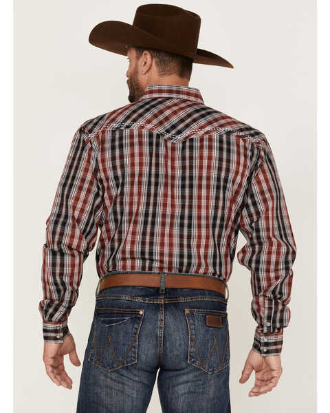 Image #4 - Cowboy Hardware Men's Arroyo Large Plaid Snap Western Shirt , Red, hi-res