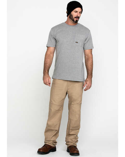 Image #6 - Ariat Men's Rebar Cotton Strong American Grit Short Sleeve Work T-Shirt , Heather Grey, hi-res