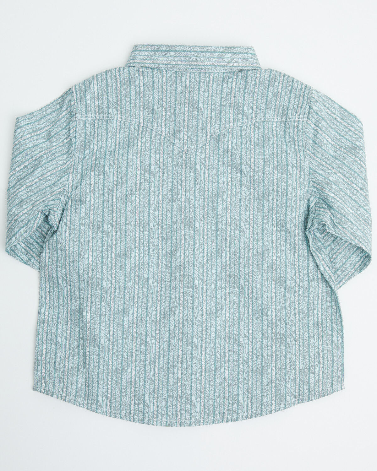 Image #3 - Wrangler Toddler Boys' Paisley Print Long Sleeve Snap Stretch Western Shirt, Grey, hi-res