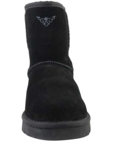 Image #4 - Superlamb Women's Argali 7.5" Suede Leather Pull On Casual Boots - Round Toe , Black, hi-res