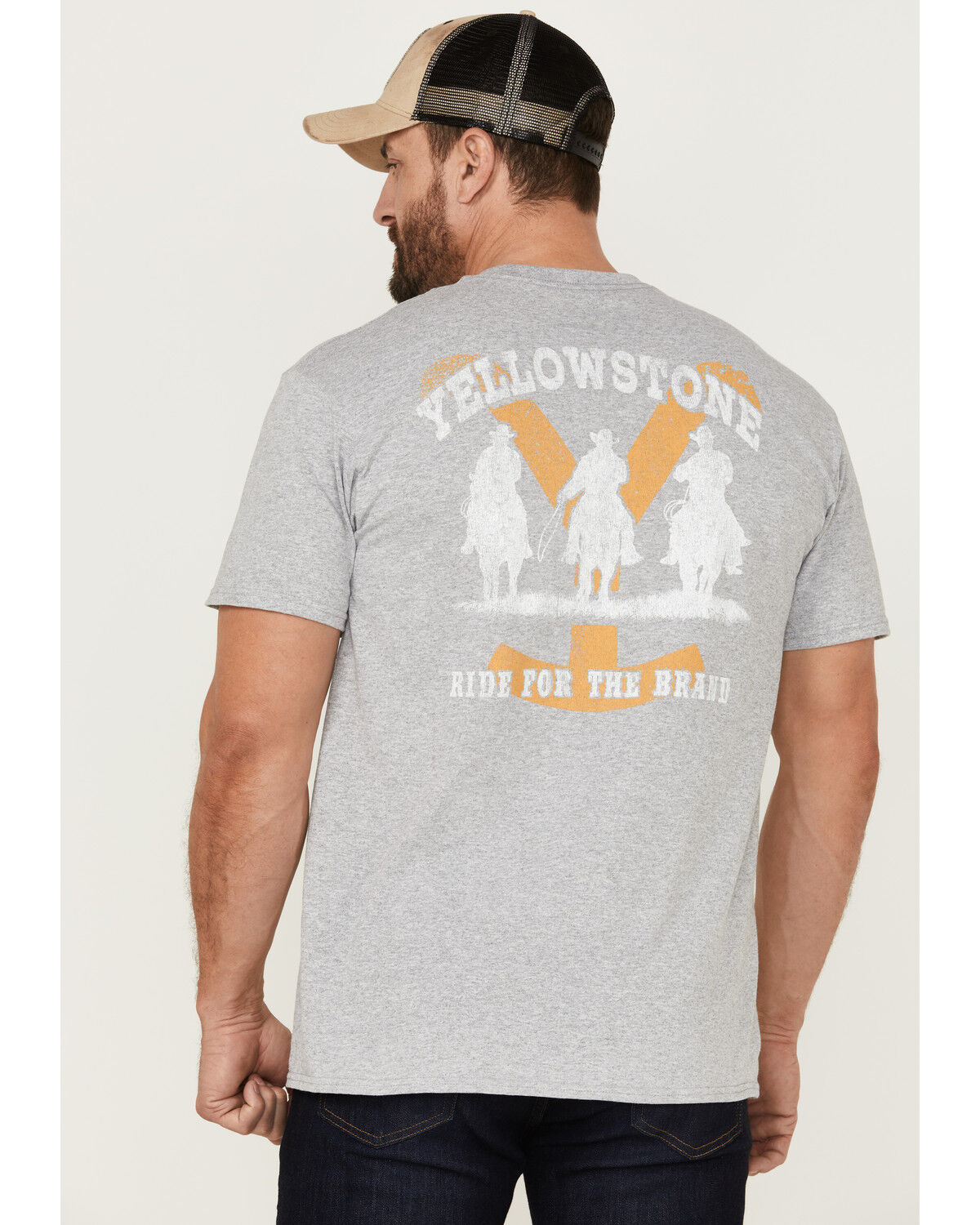 Image #4 - Paramount Network's Yellowstone Men's For The Brand Silhouette Graphic T-Shirt, Grey, hi-res