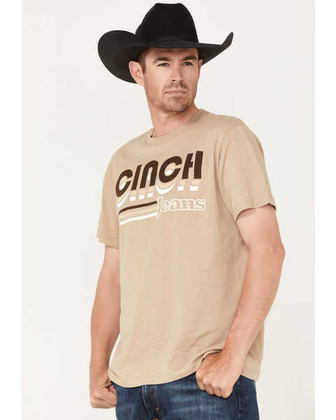 Image #2 - Cinch Men's Jeans Logo Graphic T-Shirt , Beige/khaki, hi-res
