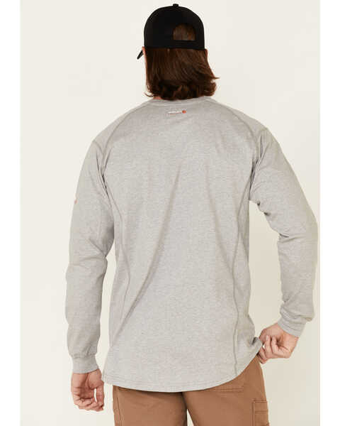 Image #4 - Ariat Men's FR Air Henley Long Sleeve Work Shirt , Heather Grey, hi-res