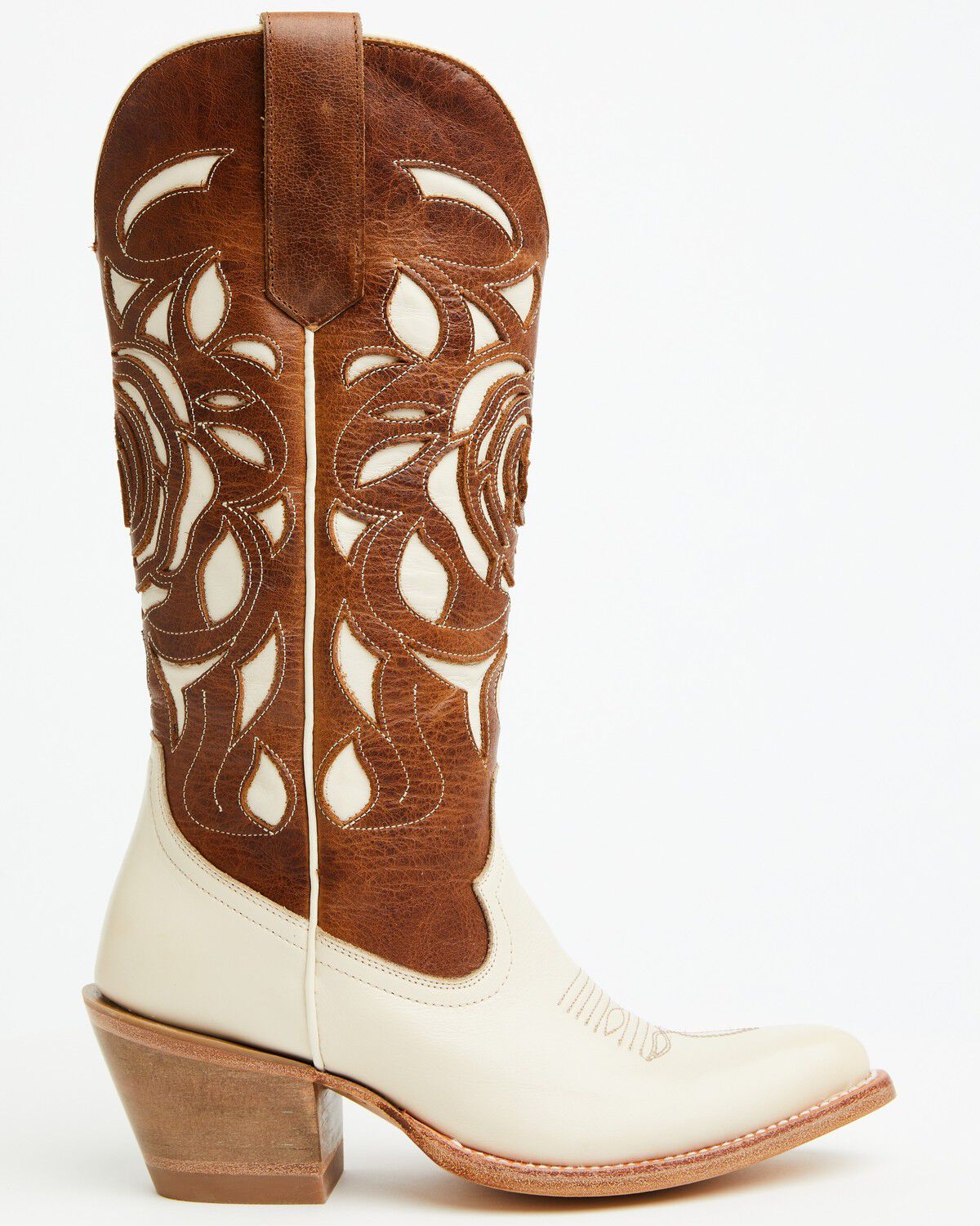 Image #2 - Shyanne Women's Rose Western Boots - Round Toe, Cream, hi-res