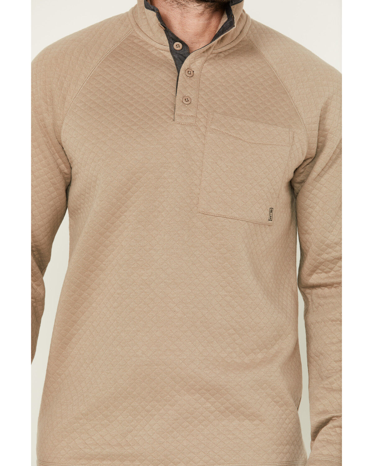 Image #3 - Brothers and Sons Men's Uinta Quilted Pullover, Taupe, hi-res