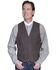 Image #1 - Scully Men's Lambskin Leather Western Vest - Big & Tall, Brown, hi-res