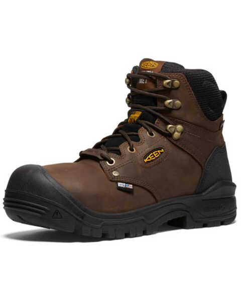Image #1 - Keen Men's 6" Independence Waterproof Work Boots - Composite Toe, Black, hi-res