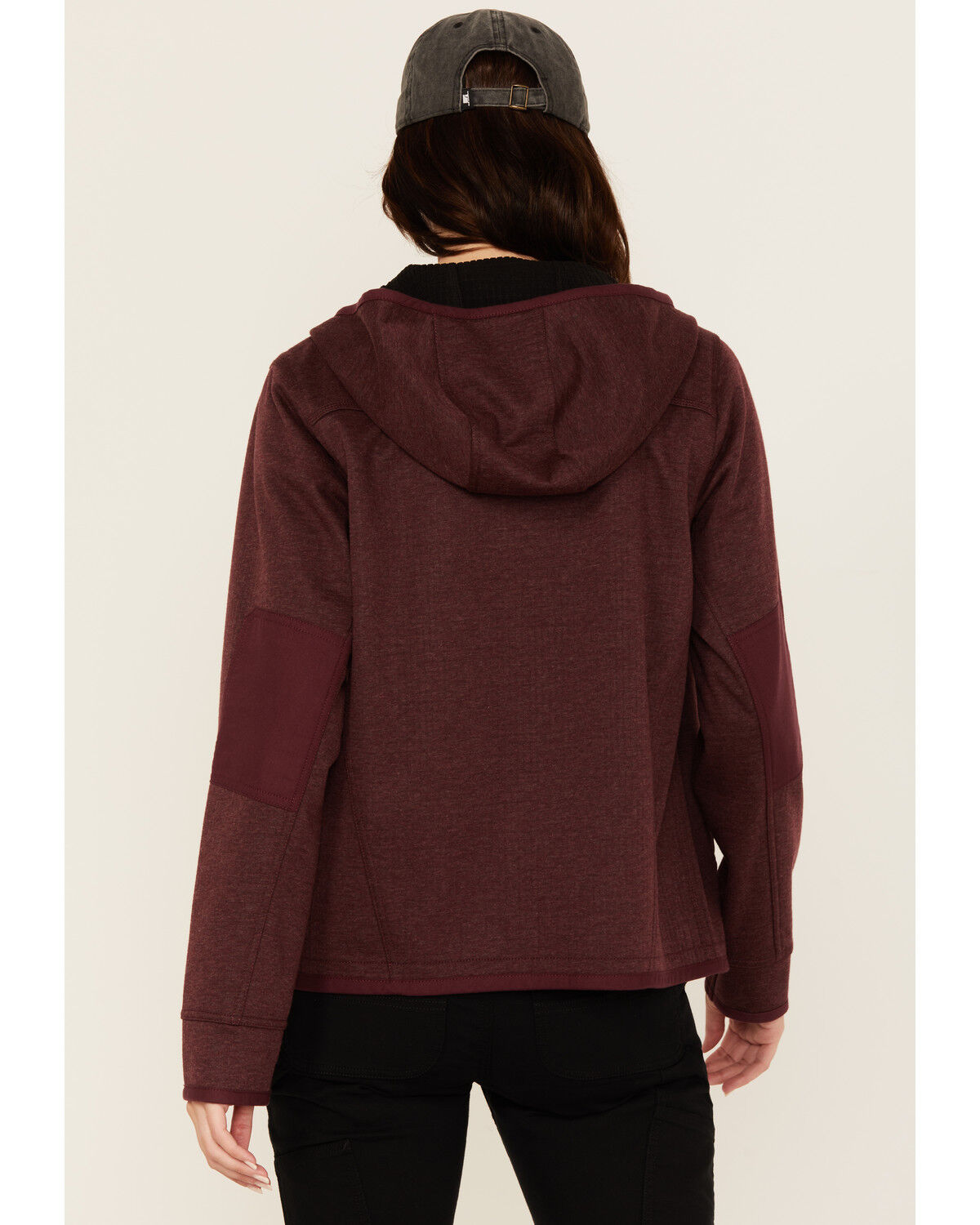 Image #4 - Lucky Brand Workwear Women's Bonded Fleece Zip-Up Hooded Jacket, Burgundy, hi-res