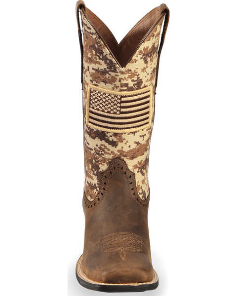 Image #4 - Ariat Women's Round Up Patriot Western Performance Boots - Broad Square Toe, Brown, hi-res