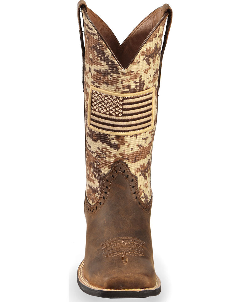 Ariat Women's Round Up Patriot Cowgirl Boots - Square Toe, Brown, hi-res