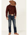 Image #2 - Gibson Men's Basic Solid Long Sleeve Pearl Snap Western Shirt - Big, Burgundy, hi-res