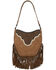 Image #1 - Montana West Women's Tooled Fringe Hobo Shoulder Bag, Brown, hi-res