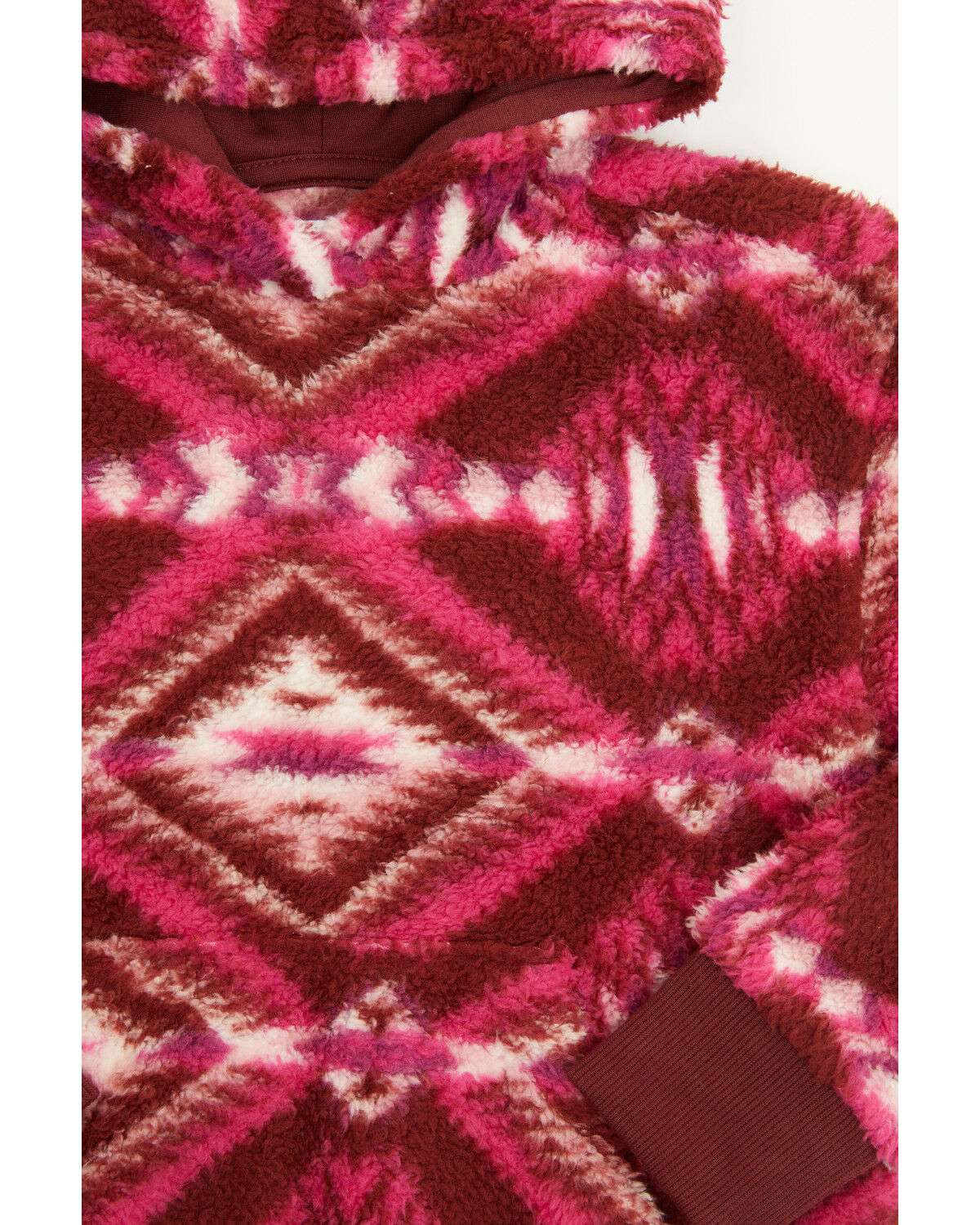 Image #2 - Shyanne Toddler Girls' Southwestern Print Fleece Hoodie, Wine, hi-res