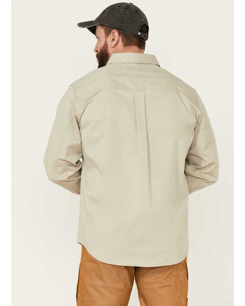 Image #4 - Brothers and Sons Men's Weathered Twill Solid Long Sleeve Button-Down Western Shirt  , Sand, hi-res