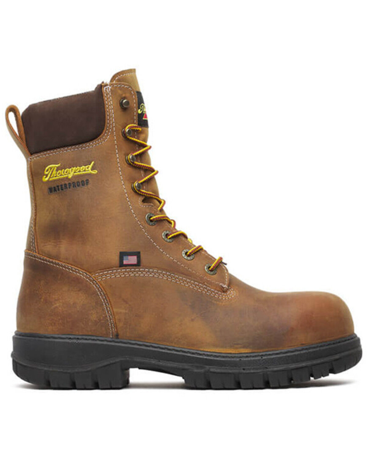 Image #2 - Thorogood Men's 8" Genesis Waterproof Work Boots - Nano Toe, Brown, hi-res