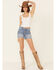 Image #1 - Ariat Women's Rita Boyfriend Shorts, Blue, hi-res