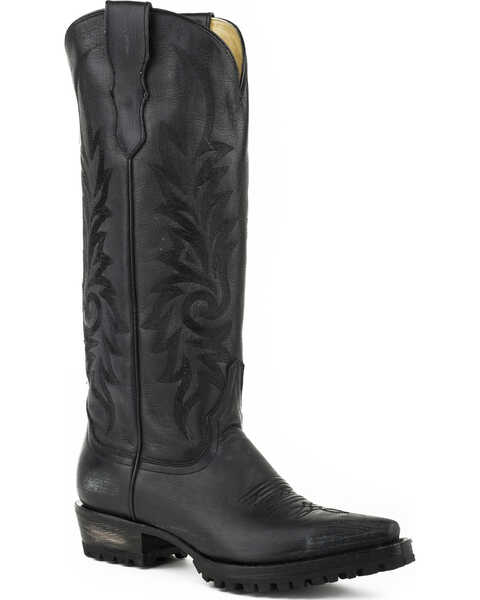 Stetson Women's Lucy Lug Sole Western Boots - Snip Toe, Black, hi-res