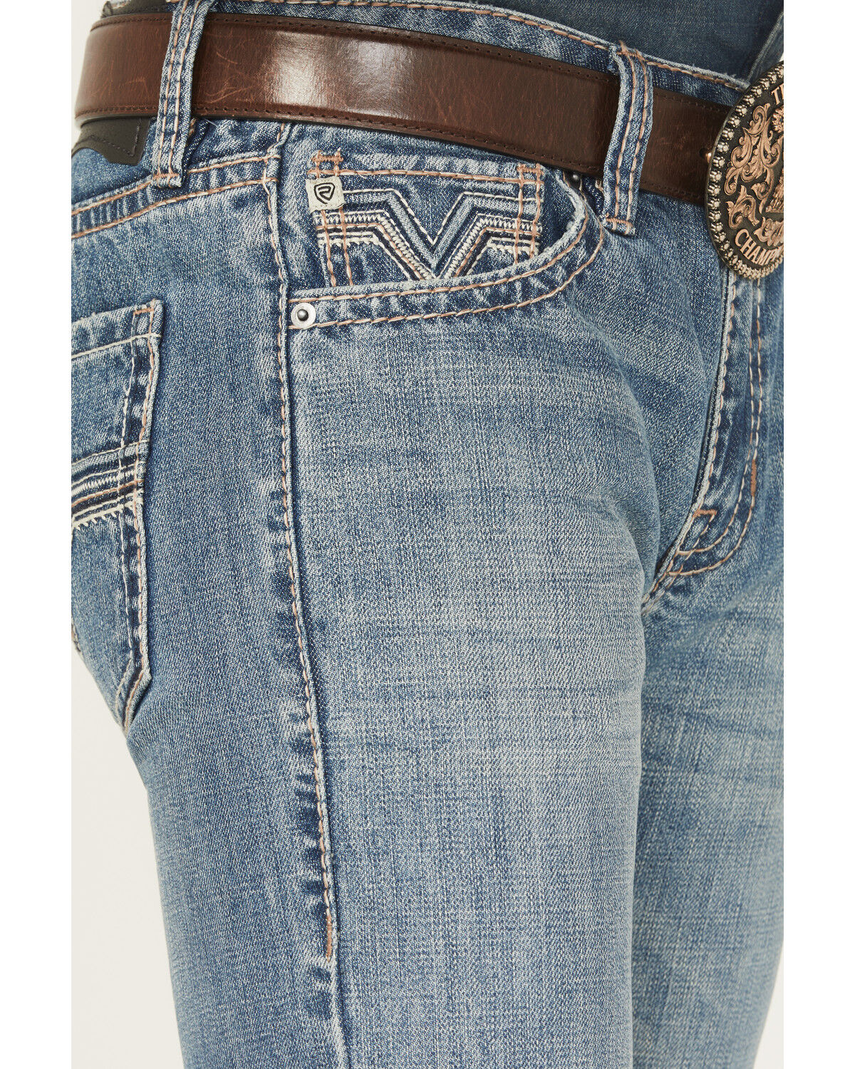 Image #2 - Rock & Roll Denim Men's Boot Barn Exclusive Dark Wash Pistol Straight Denim Jeans, Dark Wash, hi-res