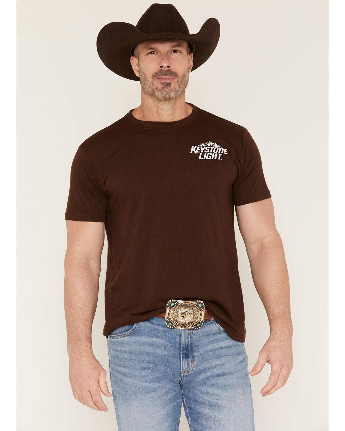 Image #2 - Changes Men's Keystone Light Duck Short Sleeve Graphic T-Shirt, Dark Brown, hi-res