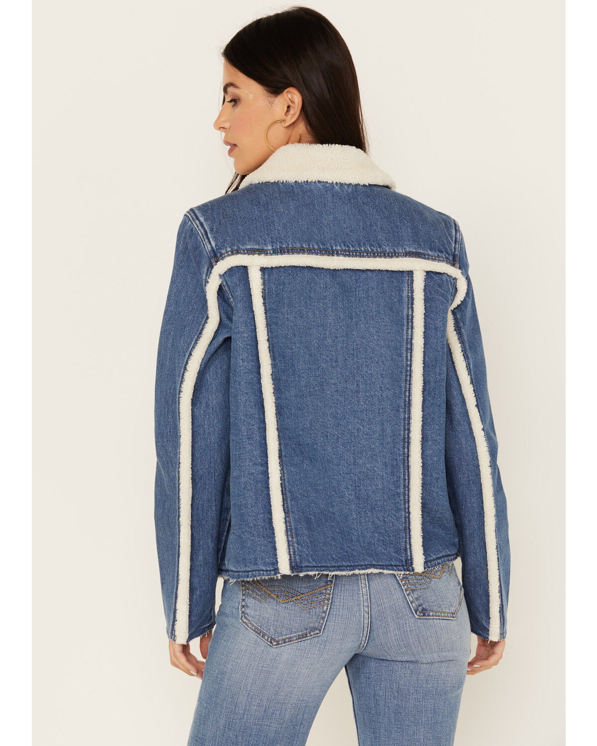 Image #5 - Idyllwind Women's Medium Wash Sherpa-Lined Denim Jacket, , hi-res