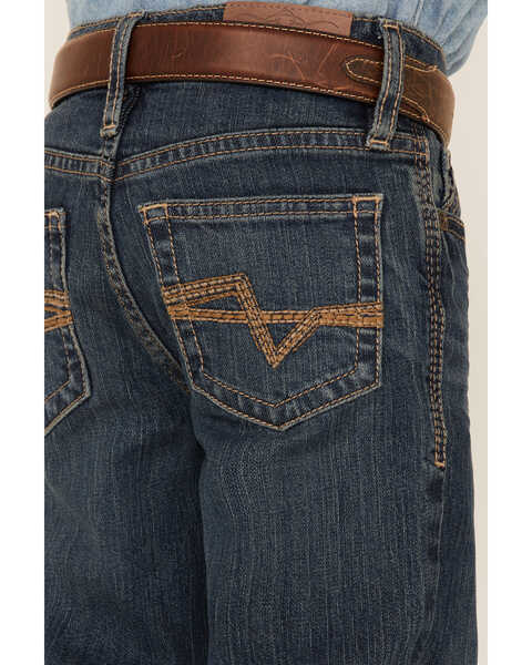 Image #4 - Cody James Boys' Saguaro Dark Wash Mid Rise Stretch Slim Bootcut Jeans, Blue, hi-res
