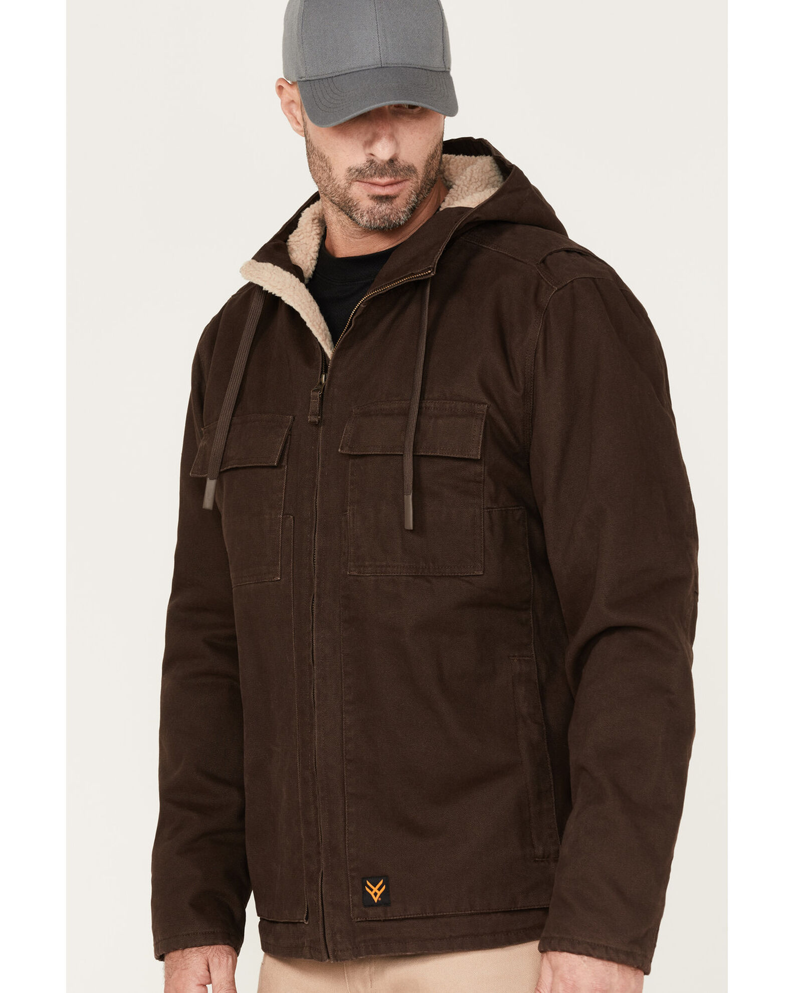 Image #2 - Hawx Men's Weathered Sherpa Lined Jacket, Brown, hi-res