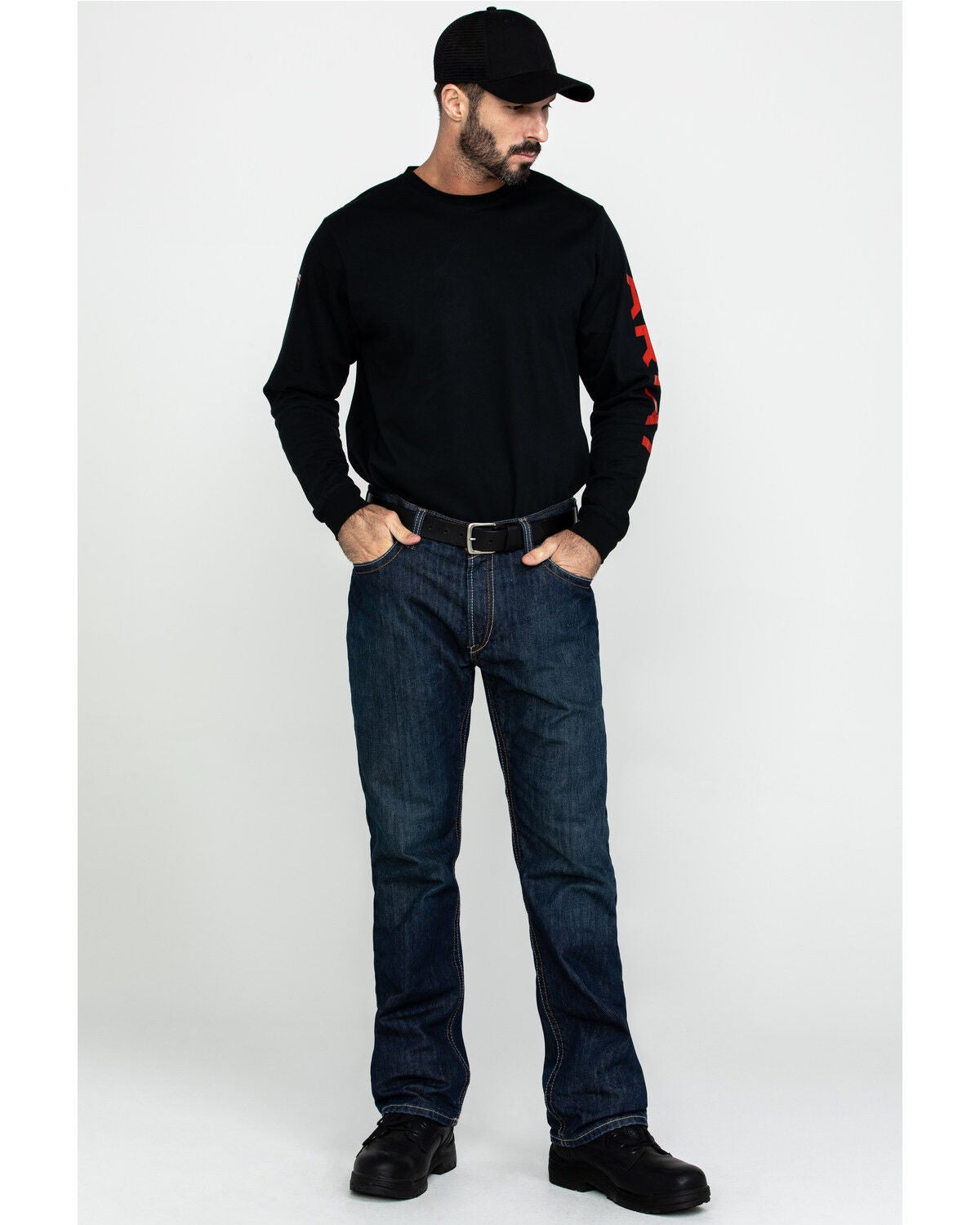 Ariat Men's Shale FR Relaxed Bootcut Work Denim Jeans, Denim, hi-res