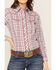 Image #3 - Roper Women's Plaid Print Long Sleeve Pearl Snap Western Shirt, Multi, hi-res