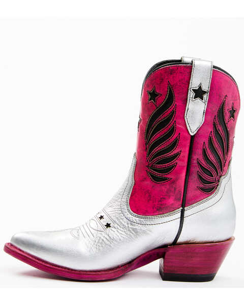 Image #3 - Idyllwind Women's Metallic Star Inlay Roadie Western Booties - Pointed Toe, Pink, hi-res