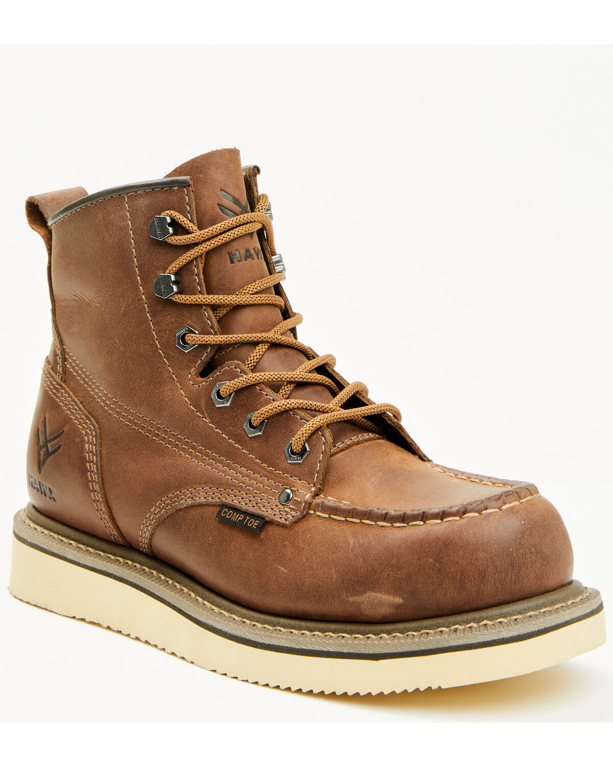 Image #1 - Hawx Men's 6" Lace-Up Work Boots - Composite Toe, Brown, hi-res