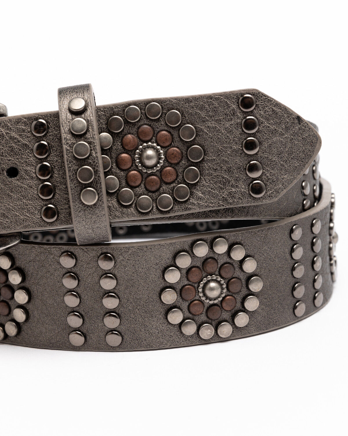 Image #4 - Shyanne Women's Floral Studded Pewter Belt, , hi-res