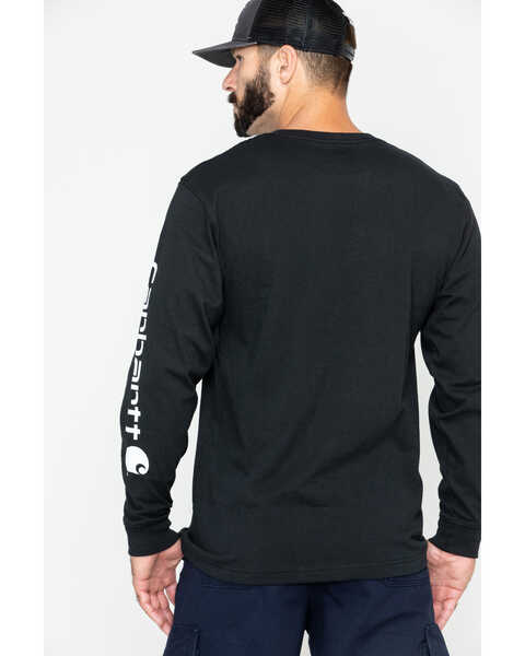 Image #3 - Carhartt Men's Loose Fit Heavyweight Long Sleeve Logo Graphic Work T-Shirt - Big & Tall, Black, hi-res