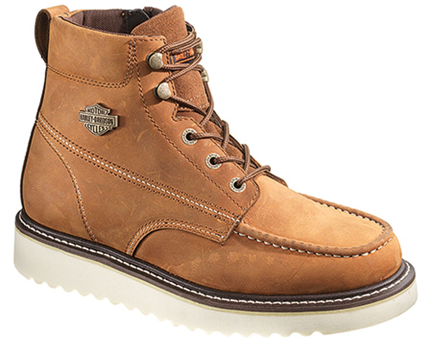 Image #1 - Harley Davidson Men's Brown Beau Lace-Up Boots- Round Toe, Brown, hi-res