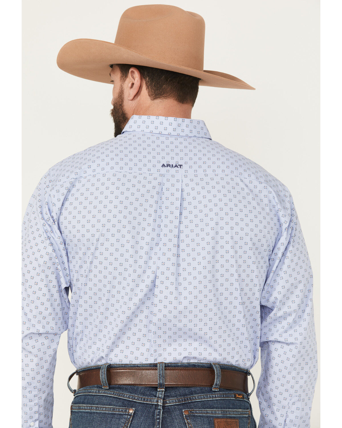 Image #4 - Ariat Men's Otello Geo Print Wrinkle Free Long Sleeve Button-Down Western Shirt, Blue, hi-res